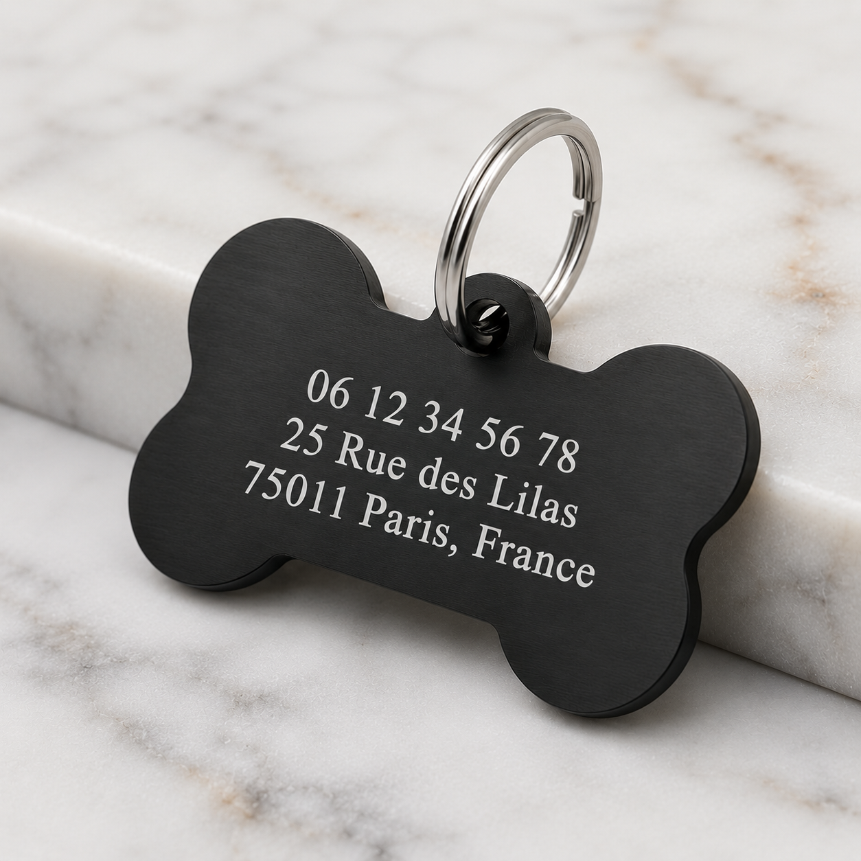 Médaillon os gravé personnalisé pour animaux