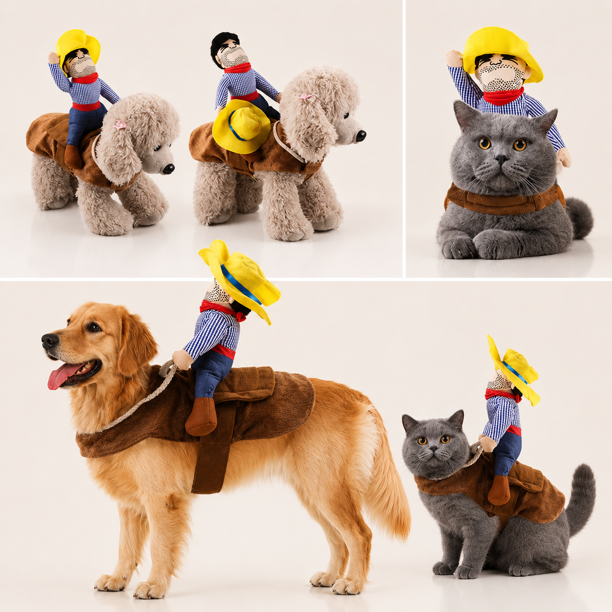 Costume cowboy rodéo amusant pour chien et chat