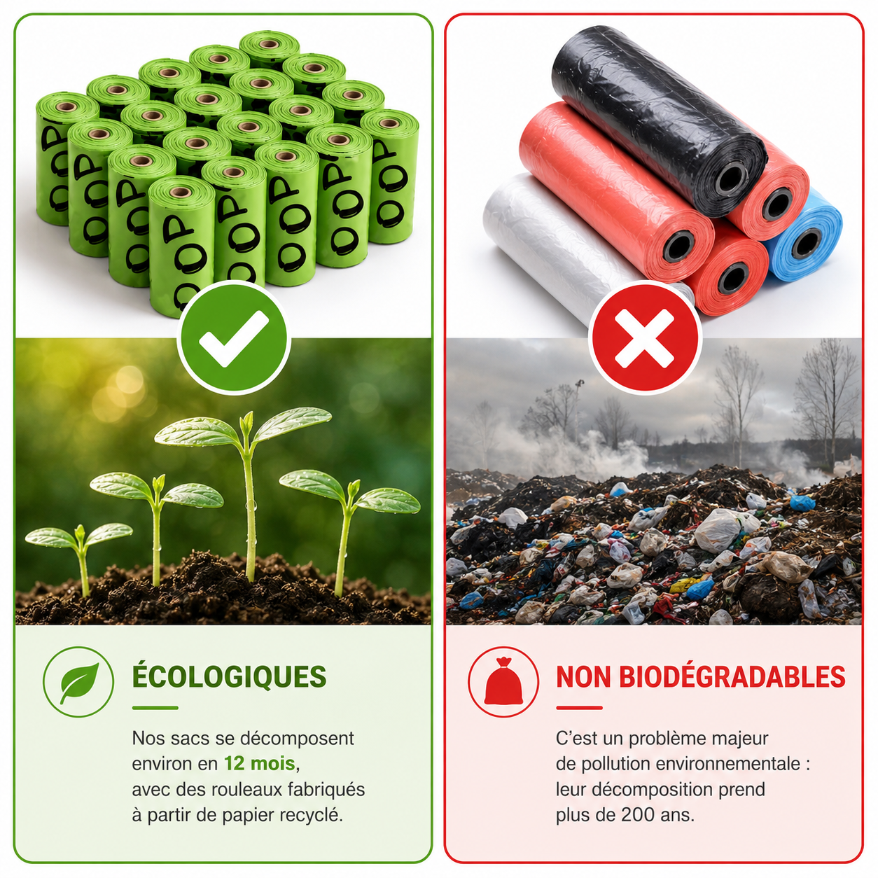 Sacs ramasse-crottes biodégradables