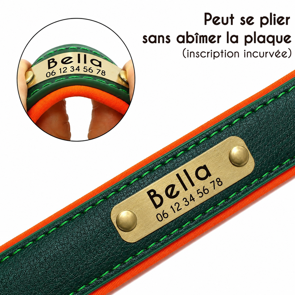 Collier personnalisable avec plaque en métal