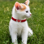 Cat/dog collar with heart-shaped bell
