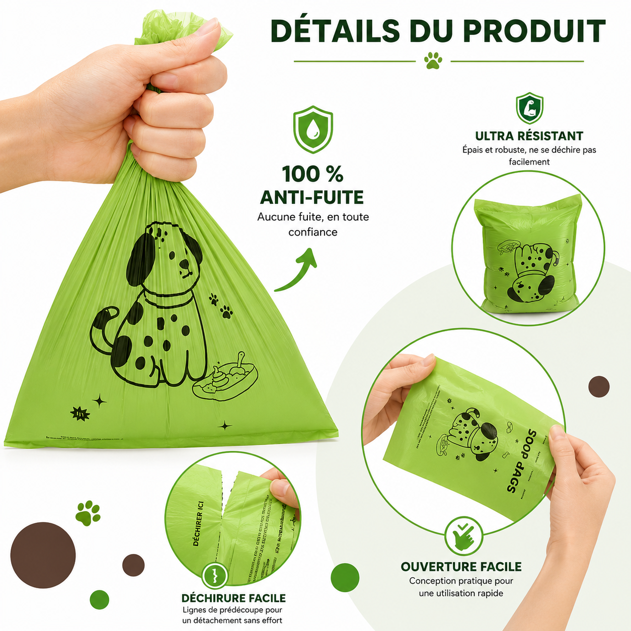 Sacs ramasse-crottes biodégradables