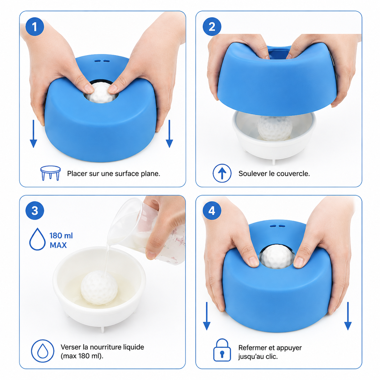 Gamelle anti-glouton à balle intégrée