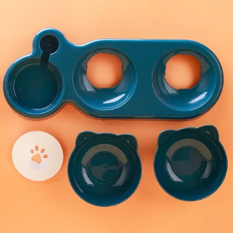Station de repas 3-en-1 pour chat