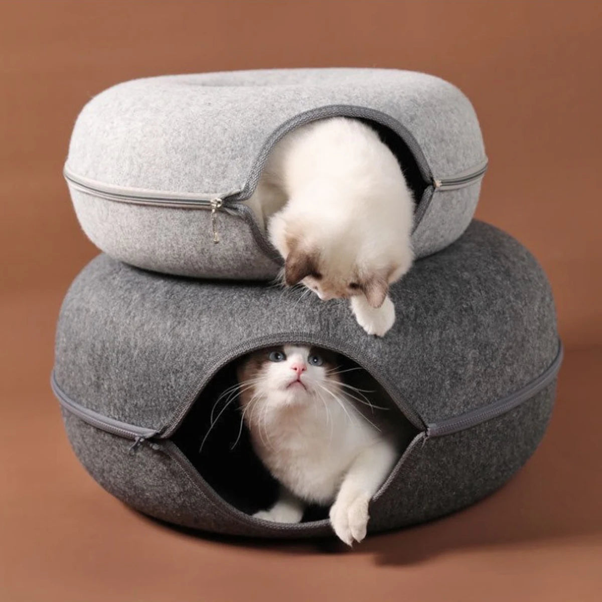 Panier doughnut 2-en-1 pour chat