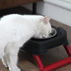 Adjustable and foldable double dog bowl