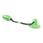 Dog suction cup toy with rope and treats