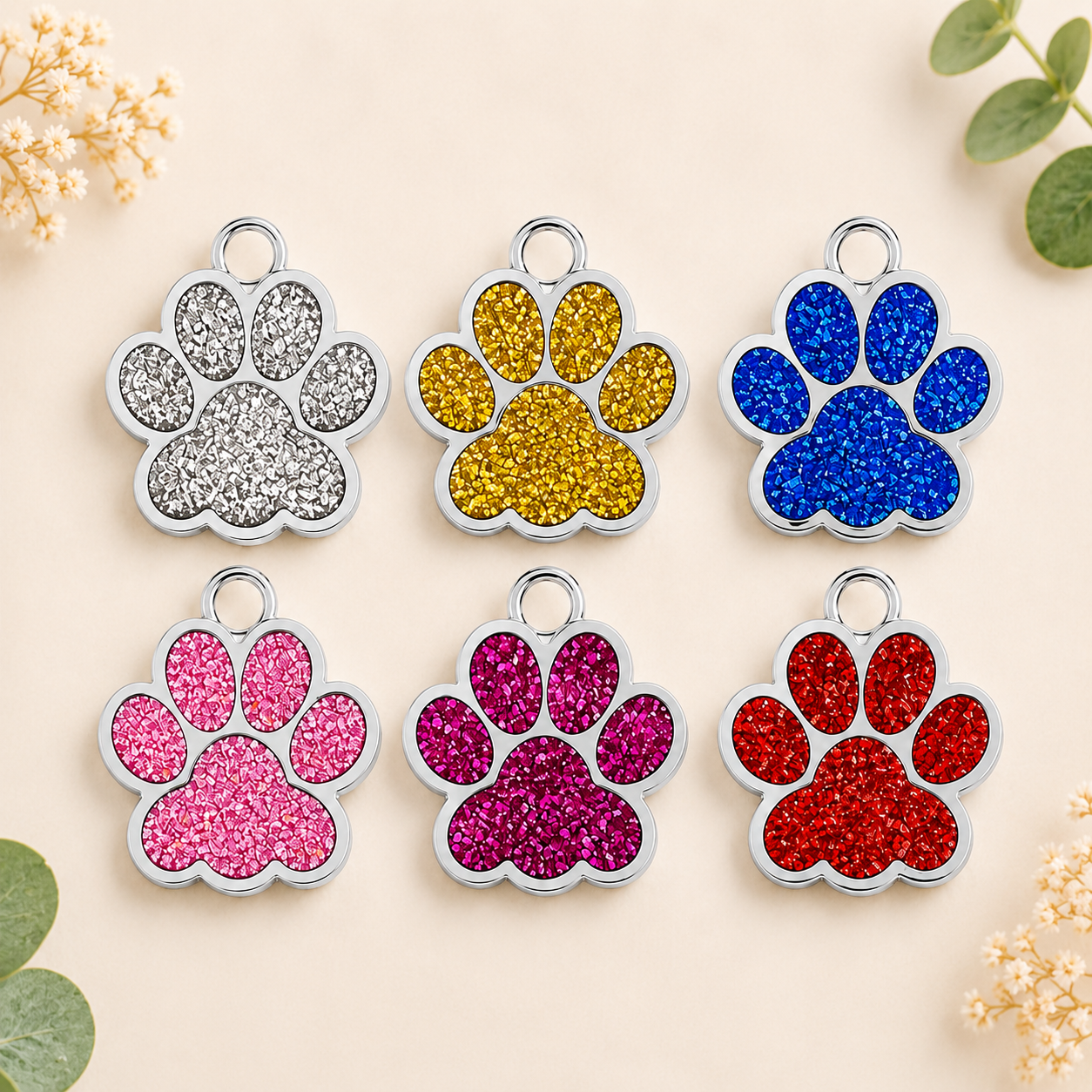 Médaillon patte personnalisable pour chiens