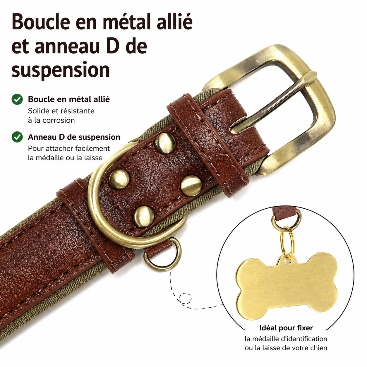 Collier personnalisable avec plaque en métal
