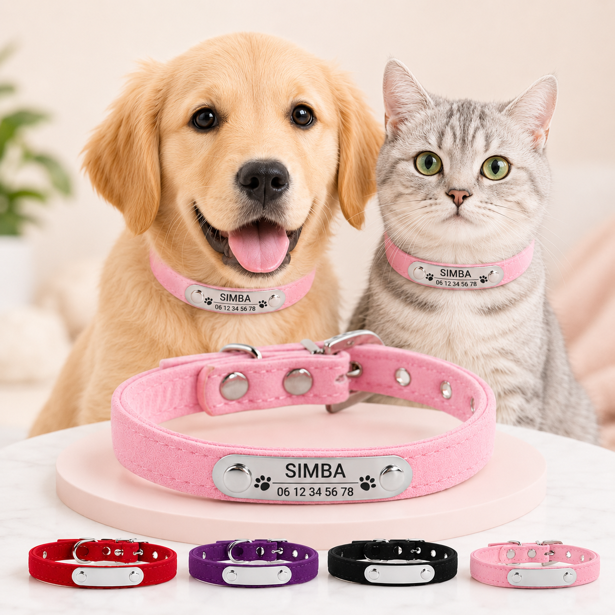 Collier gravé pour chat et chien