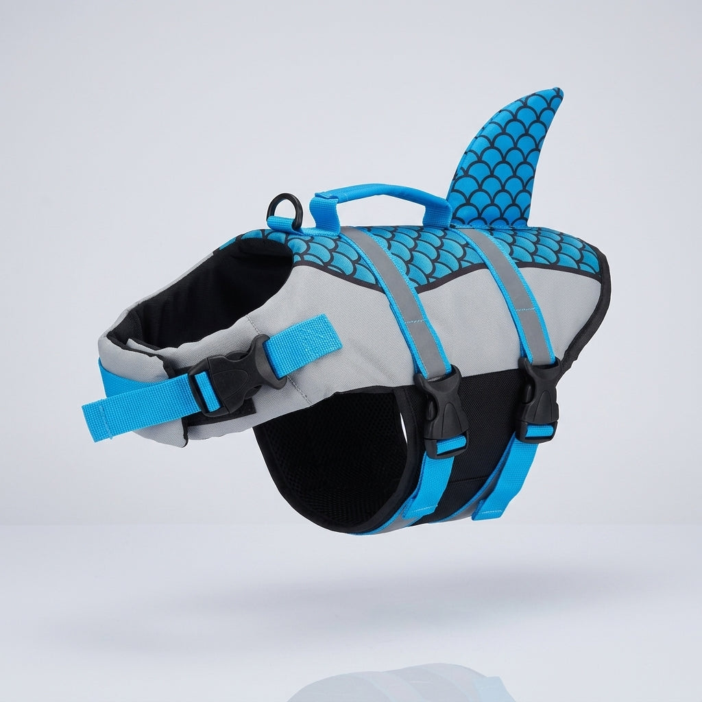 Gilet de sauvetage requin pour chien