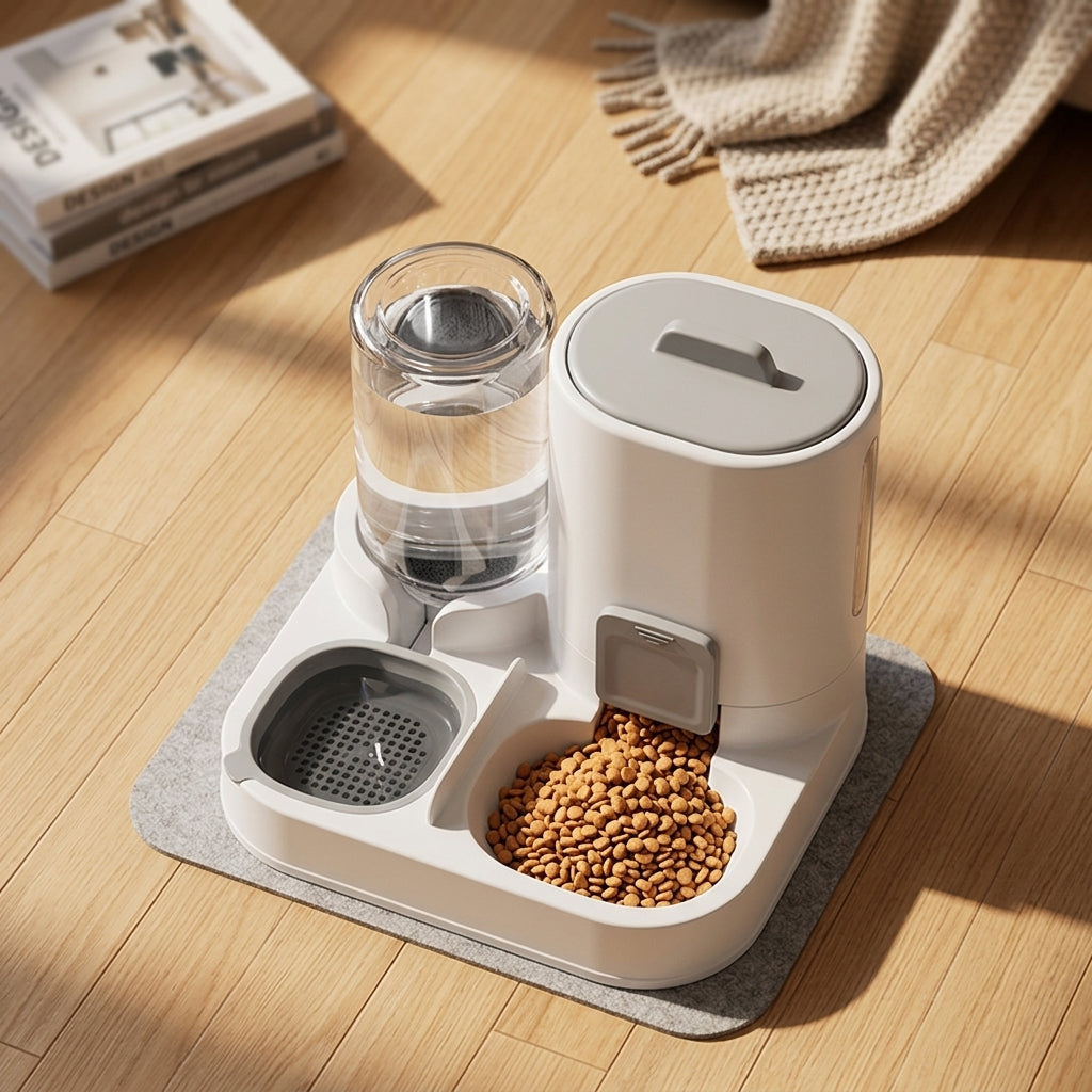 Distributeur automatique de croquettes et d'eau